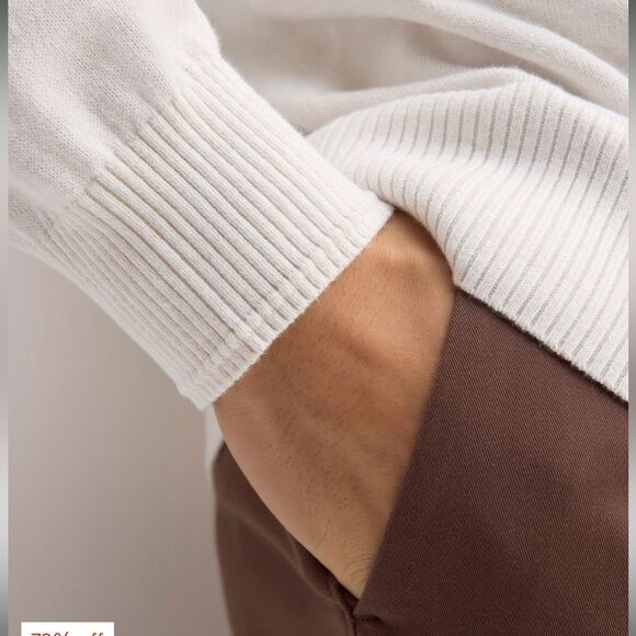 Everlane Men’s The No-Sweat Sweater Uniform Heather Canvas Large New with Tag - Picture 5 of 15